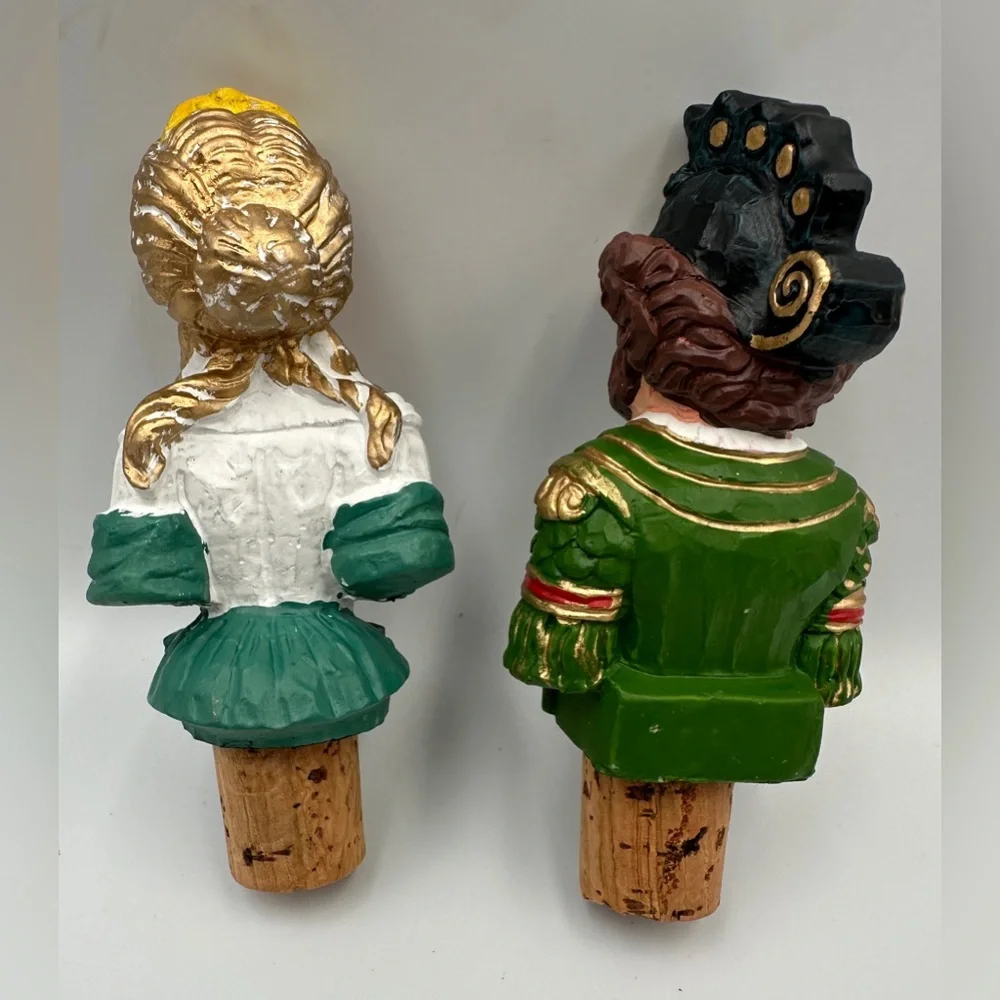 Vintage Pusser's Rum Set Of 2 Figural Cork Bottle Stoppers Collectible